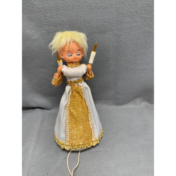 Vintage GE Heavenly Angel Lighted Angel Doll with Candles Christmas Tree Topper - Picture 16 of 16